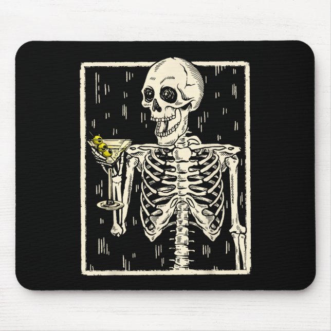 Drinking Martini Tail Retro Halloween Costume  Mouse Mat (Front)