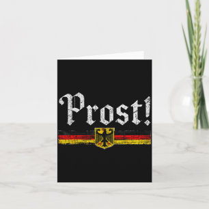 Drinking Men Women Vintage German Flag Prost  Card