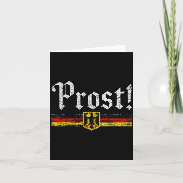 Drinking Men Women Vintage German Flag Prost  Card (Front)