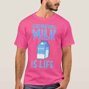 Drinking Milk Is Life Anime Figurine Kawaii Vegan T-Shirt