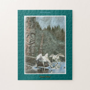 Drinking Pegasi & Totem Poles Fantasy Art Puzzle