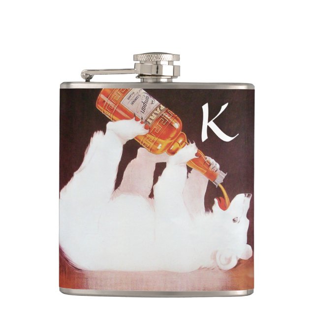 DRINKING POLAR BEER MONOGRAM HIP FLASK (Front)
