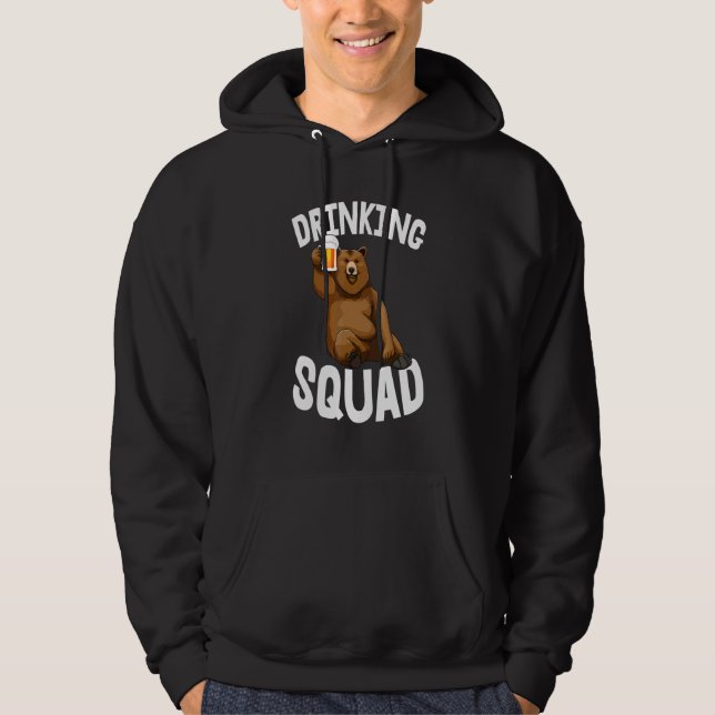 Drinking Squad Tee Bear Drinking Beer Tees Beer (Front)