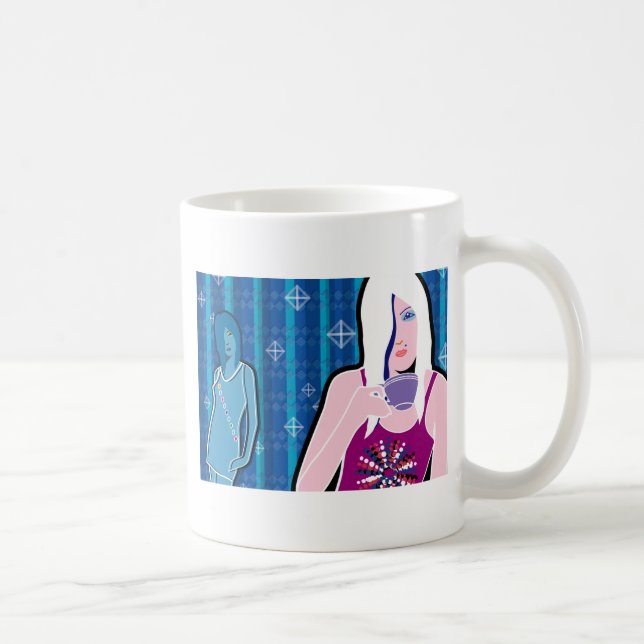 Drinking Tea Coffee Mug (Right)