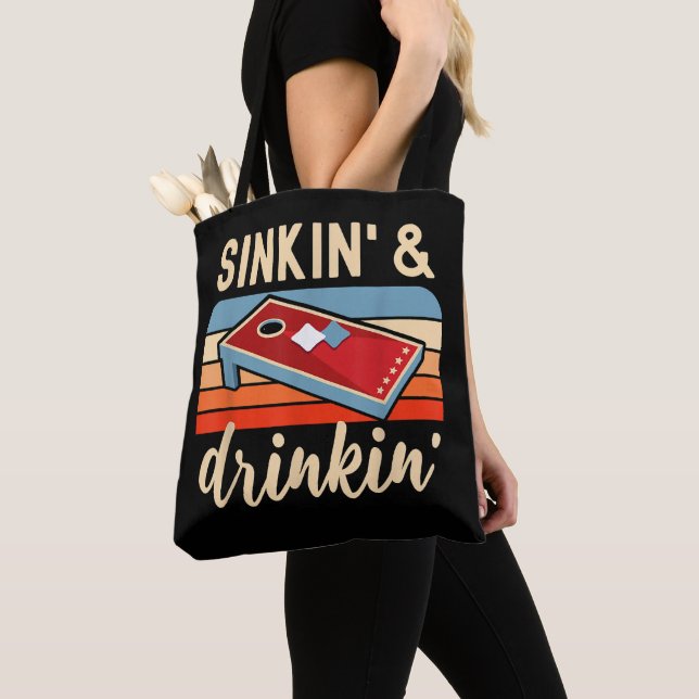 Drinking Toss Game Cornhole Fun   Tote Bag (Close Up)