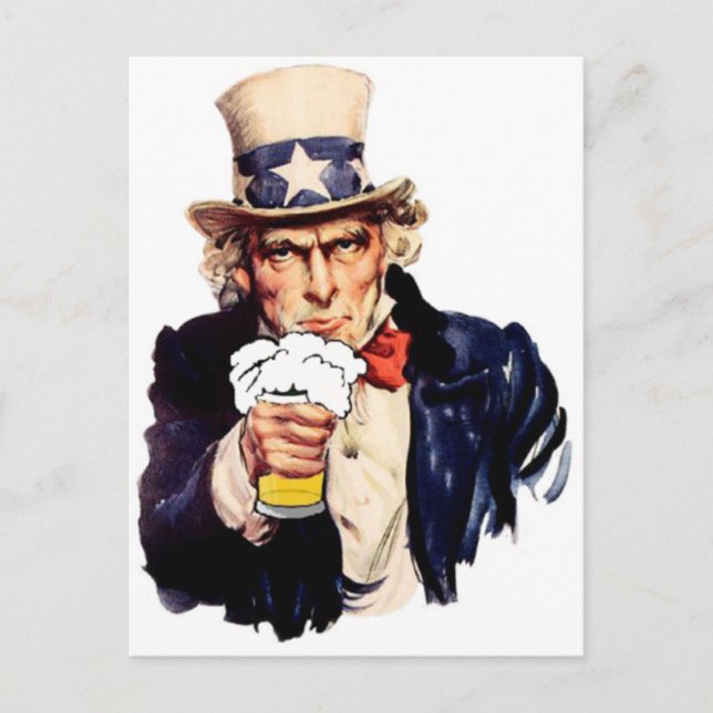 Drinking Uncle Sam Postcard (Front)