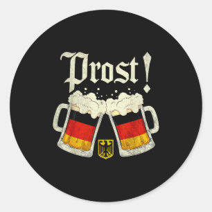 Drinking Vintage German Prost Men Women  Classic Round Sticker