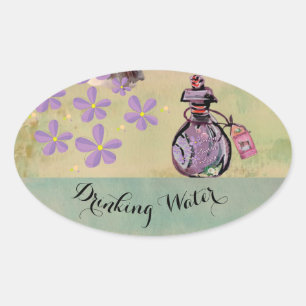 drinking water oval sticker