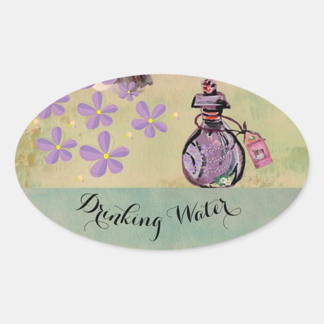 drinking water oval sticker (Front)