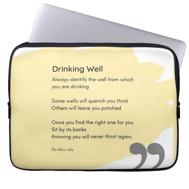 Drinking well poem yellow  laptop sleeve (Front)
