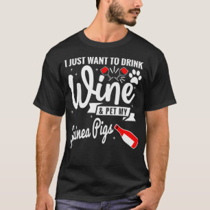 Drinking wine petting guinea pigs Premium  T-Shirt