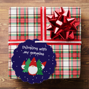 Drinking with my gnomies funny Christmas Tree Decoration Card