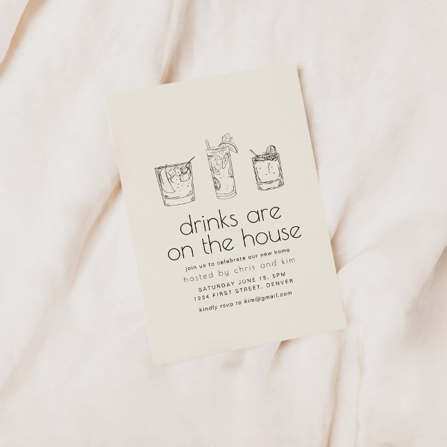 Drinks are on the House Housewarming Party Invite (Creator Uploaded)
