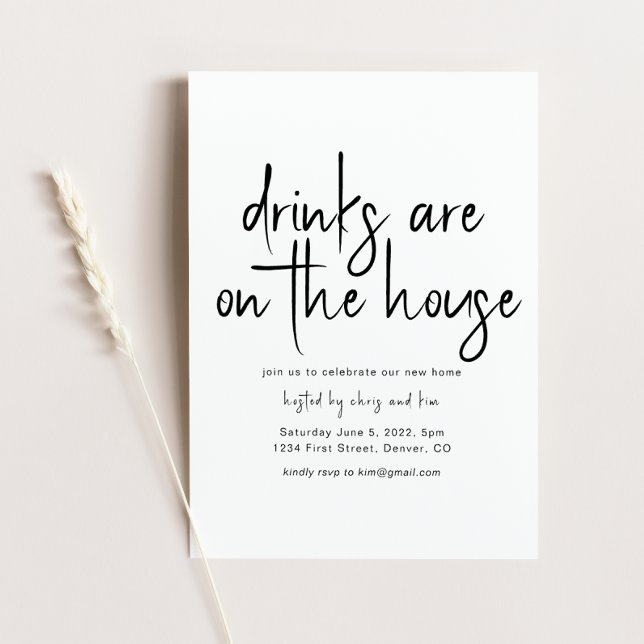 Drinks are on the House Housewarming Party Invite (Creator Uploaded)