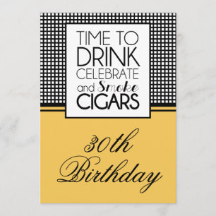 Drinks & Cigars Birthday Celebration Invitation