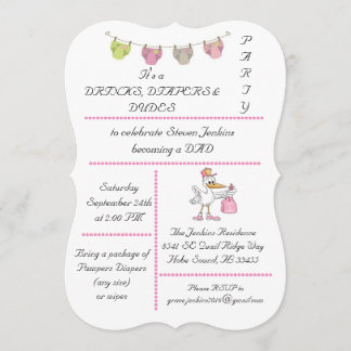 Drinks, Diapers & Dudes - Invitation