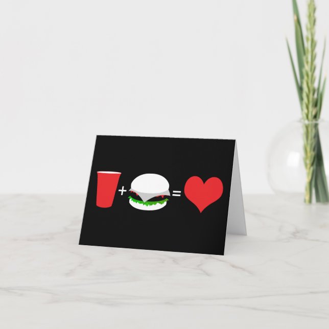 drinks + hamburgers = love invitation (Front)