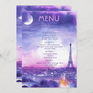 DRINKS + lovely text Amour Éternel Menu