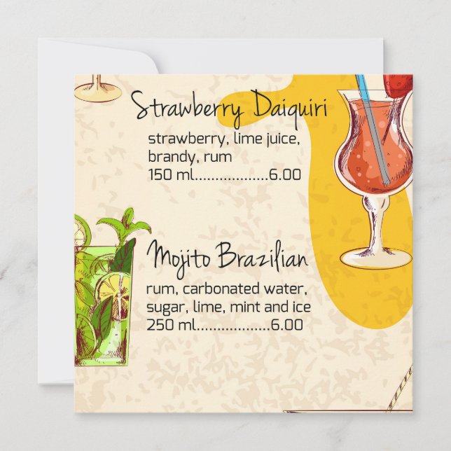 Drinks Menu (Front)