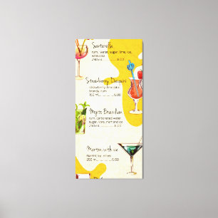 Drinks Menu Canvas Print