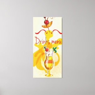 Drinks Menu Canvas Print