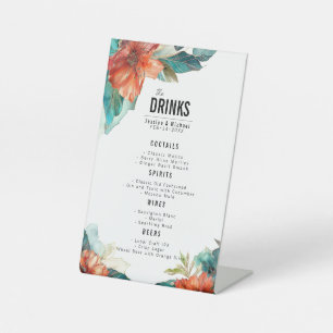 Drinks menu Hibiscus Serenade Paradise Pedestal Sign