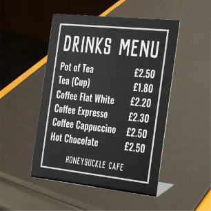 Drinks Menu Price List Pedestal Sign