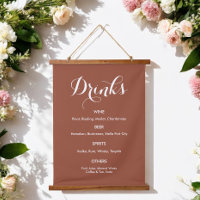 Drinks Menu Wedding Burnt Orange White