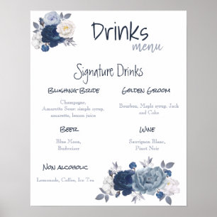 Drinks Menu Wedding Poster