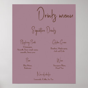 Drinks Menu Wedding Poster