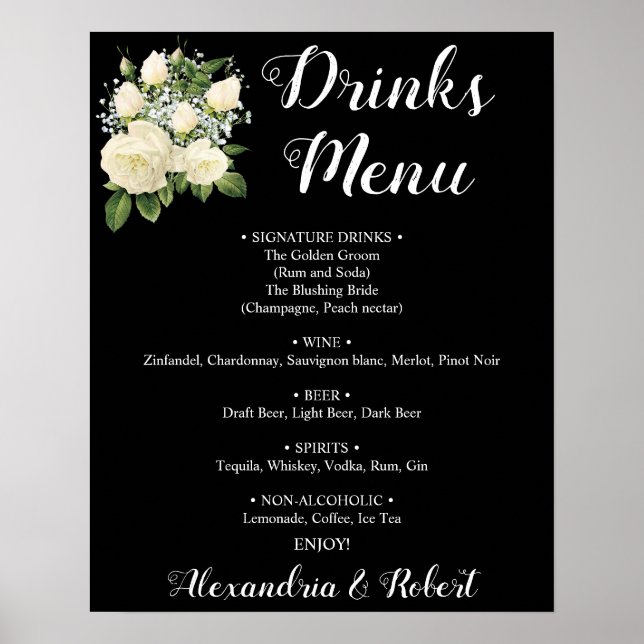 Drinks Menu | Wedding Sign (Front)