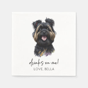 Drinks On Me! Affenpinscher Dog Wedding Napkin