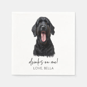 Drinks On Me! Black Russian Terrier Dog Wedding Napkin