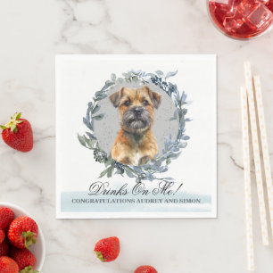 Drinks on Me Border Terrier Eucaplyptus Dog Photo Napkin