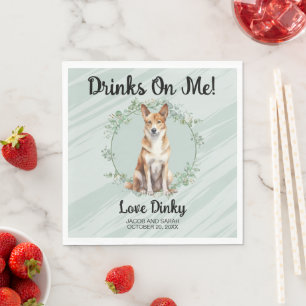 Drinks on Me! Canaan Dog Pet Wedding Napkin
