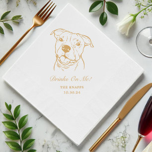 Drinks On Me Custom Pet Cocktail Napkins Wedding