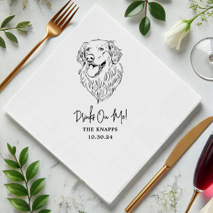 Drinks On Me Custom Pet Cocktail Napkins Wedding