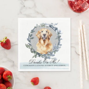 Drinks on Me! Golden Retriever Dog Photo Napkin