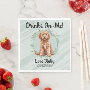 Drinks On Me! Goldendoodle Dog Napkin