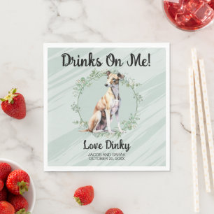 Drinks On Me! Greyhound Dog Napkins with Photo