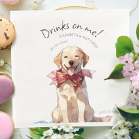 Drinks On Me Labrador Watercolor Fun Dog Pet