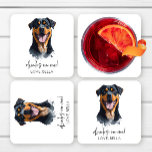 Drinks On Me! Rottweiler Dog Pet Wedding Square Paper Coaster<br><div class="desc">These are Drinks On Me! Rottweiler Dog Pet Wedding Paper Coasters!</div>