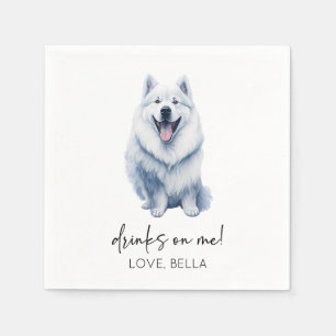 Drinks On Me! Samoyed Dog Pet Wedding Napkin