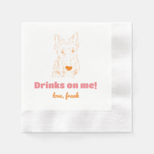 Drinks on me! Schnauzer Wedding Napkins
