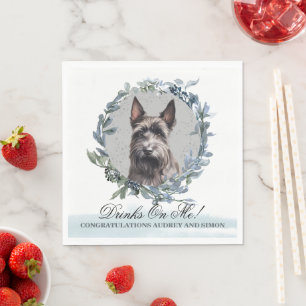 Drinks On Me! Scottish Terrier Dog wedding pet Napkin