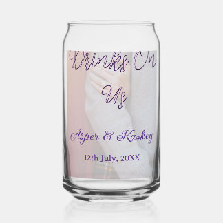 Drinks on us open bar pet photo wedding couple dat can glass