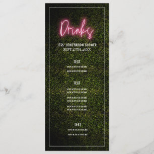 Drinks Party Shower Wedding Menu