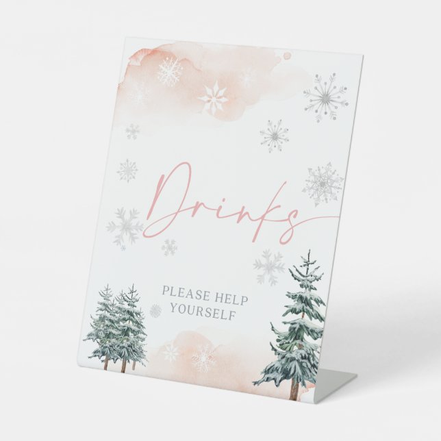 Drinks sign, baby shower sign, winter sign (Front)