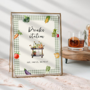 Drinks Station Bar Table Sign Farm Bridal Shower