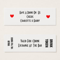 Drinks Token For Guests Personalized